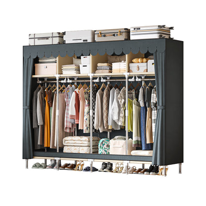 LEAIJIAFY Portable Closet with 4 Hanging Rods and Lockers