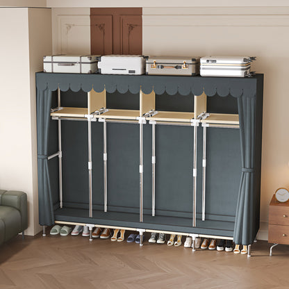 LEAIJIAFY Portable Closet with 4 Hanging Rods and Lockers