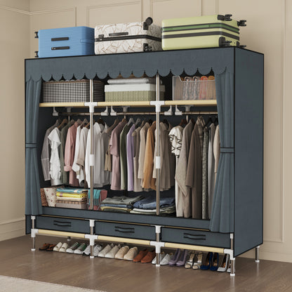 LEAIJIAFY Portable Wardrobe Freestanding Closet Hanging Organization