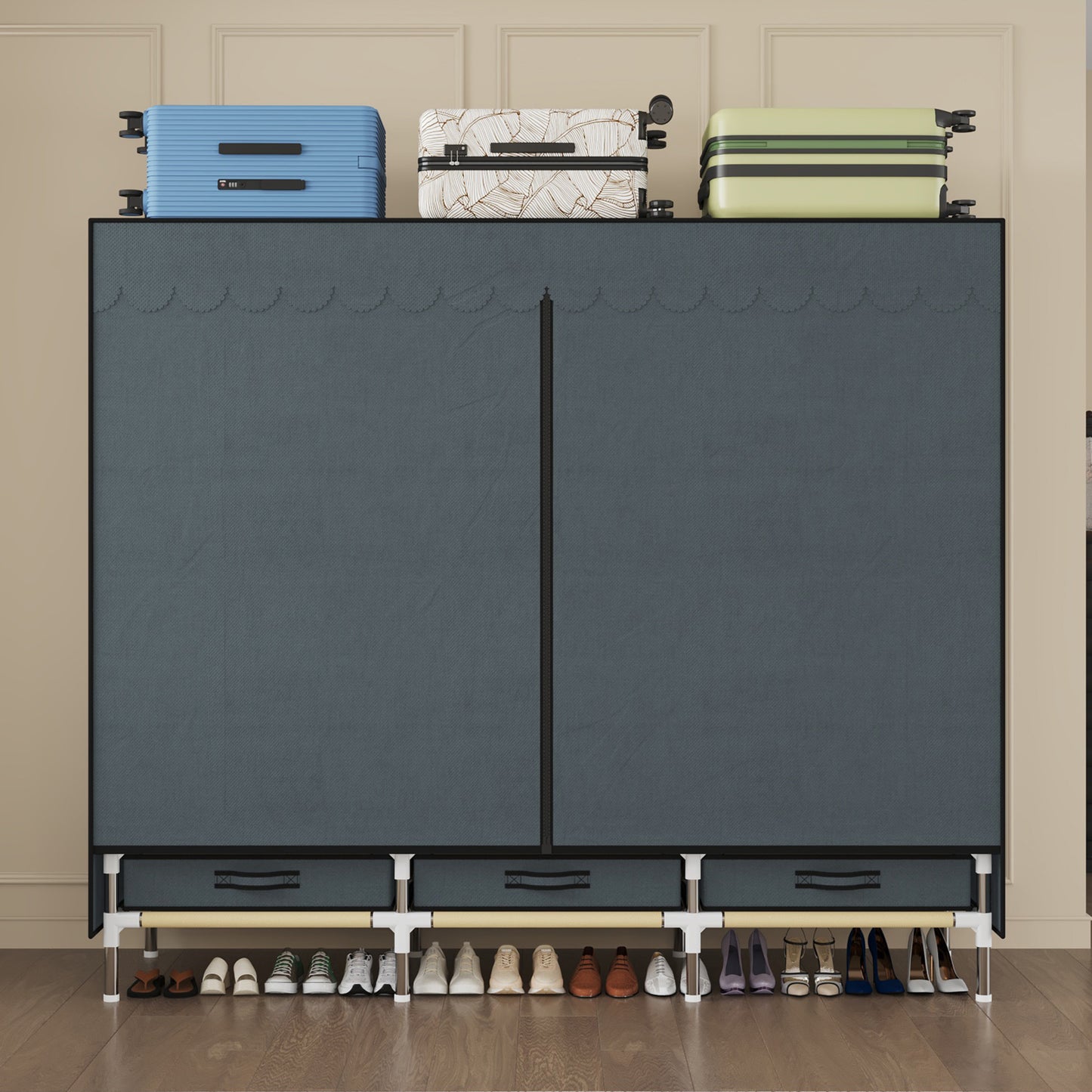 LEAIJIAFY Portable Wardrobe Freestanding Closet Hanging Organization