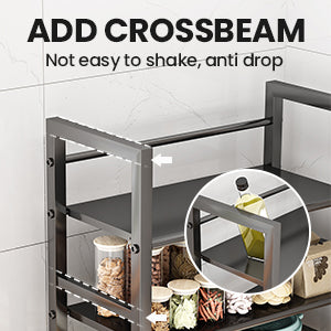 LEAIJIAFY 4-Tier Metal Rolling Cart with Removable Grid Shelves