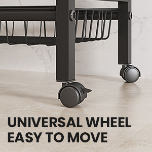 LEAIJIAFY 4-Tier Metal Rolling Cart with Removable Grid Shelves