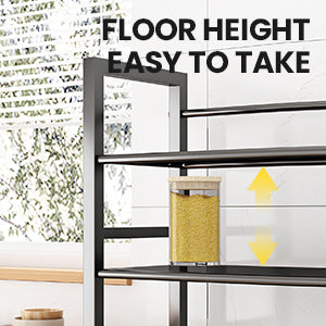 LEAIJIAFY 4-Tier Metal Rolling Cart with Removable Grid Shelves